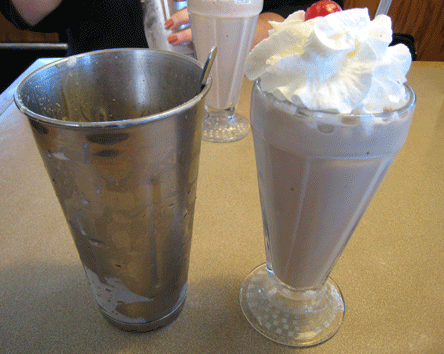 Chocolate shakes at Fuddruckers