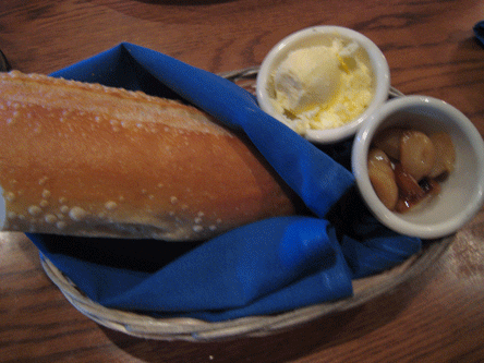 Pelican's bread with butter and cloves of butter