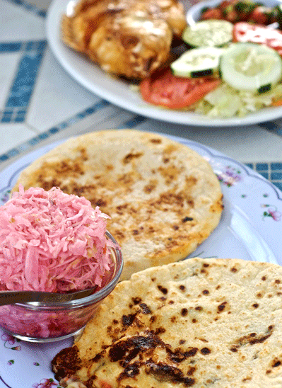 Pupusas and curtido at Pupuseria Y Restaurante Salvadoreno (Photo by Sergio Salvador