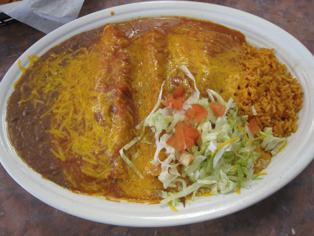 Enchiladas three ways from Seferino's