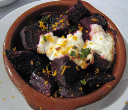 Roasted Gemini Farms Beets with Spanish Goat Cheese