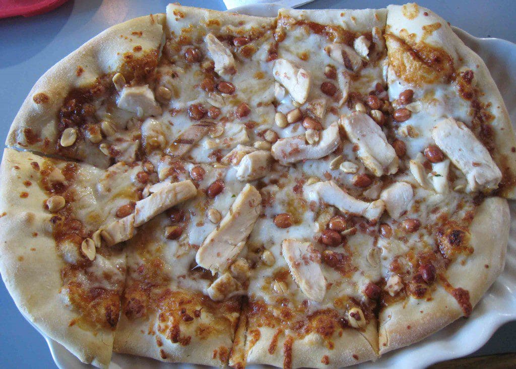 The Thai Chicken Pizza at Saggio's