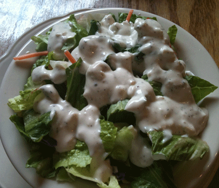 Salad with blue cheese dressing