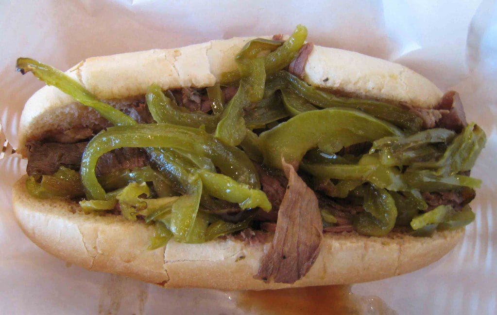Italian Beef Sandwich with green peppers