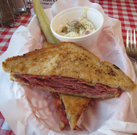 Pastrami sandwich at the Route 66 Malt Shop