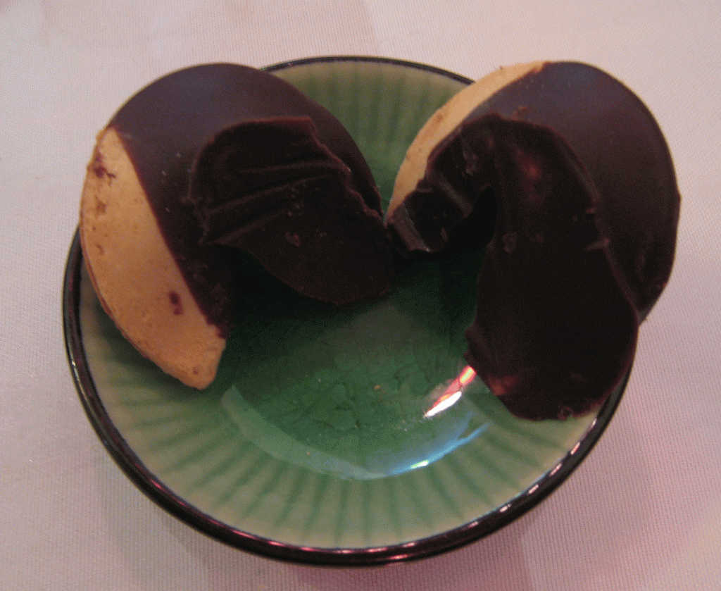 Chocolate covered fortune cookies