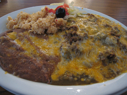 Enchiladas with fire-roasted chile