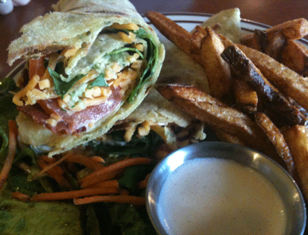 ABC (Avocado, tempeh Bacon, Cheddar cheese, spinach, tomatoes, and chipotle dressing)