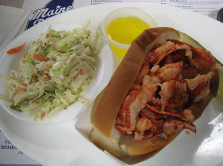 Lobster roll with coleslaw