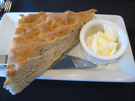Focaccia with butter at Black Olive