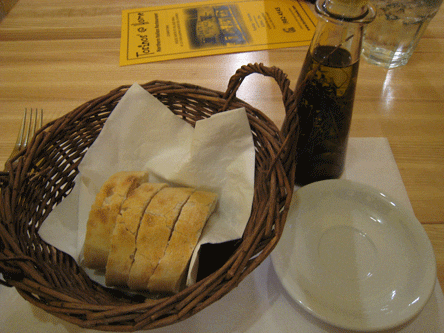 Italian bread with herb infused olive oil