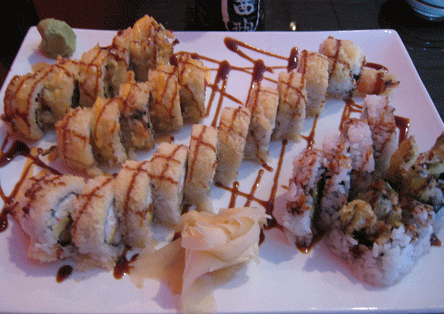 Energy Roll (Spicy Tuna), Crunchy Roll, Green Chili Tempura Roll