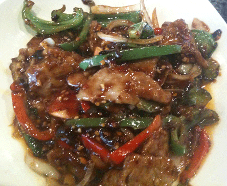 A lunch portion of Szechwan Beef
