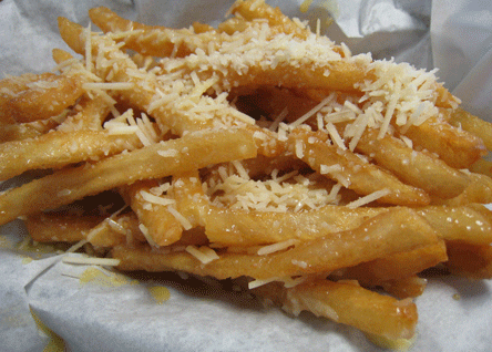 Heather Pomme Frites (Beer Battered Fries Dressed in Garlic Parmesan)