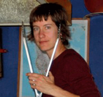 Andrea with world's largest chopsticks